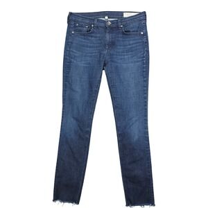 Rag & Bone jeans‎ Women's 29 Tonal River Blue Ankle Skinny Mid Rise Raw Hem
